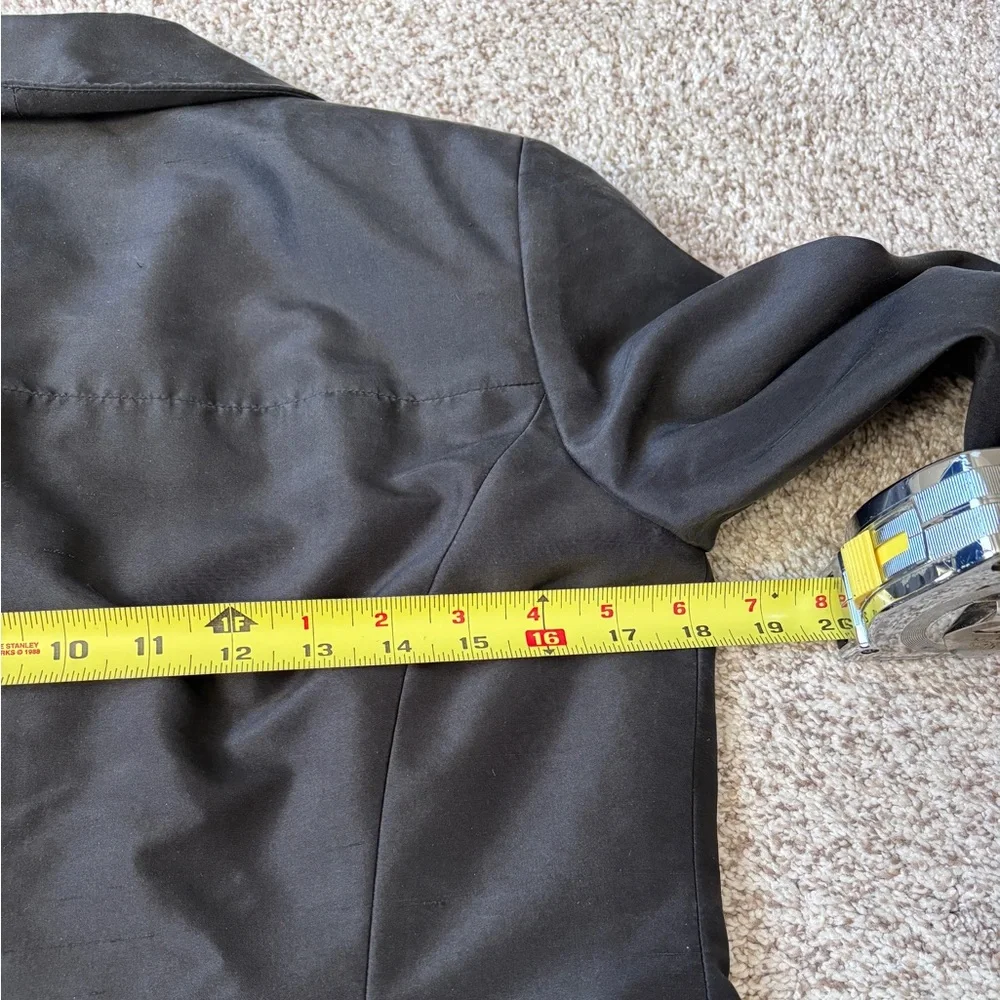 Talbot's Pure Silk One Button Blazer Jacket Cropped Black Size 6 - Picture 8 of 11